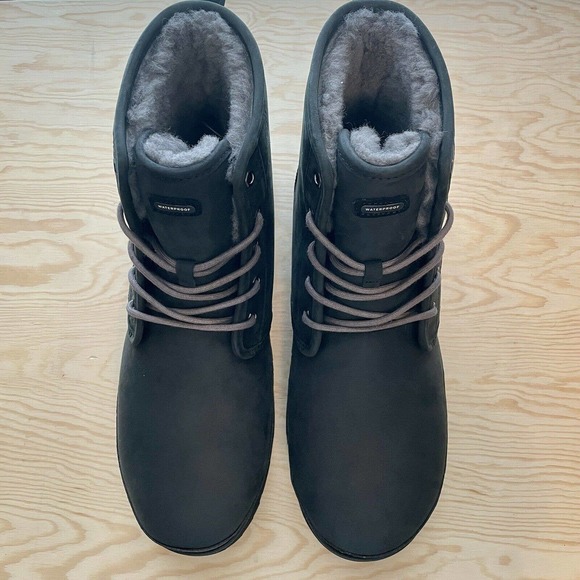 UGG Harkley Waterproof Black Boots Men\'s Sz 14 Shoes Suede Casual Wool 1017238 main image 6